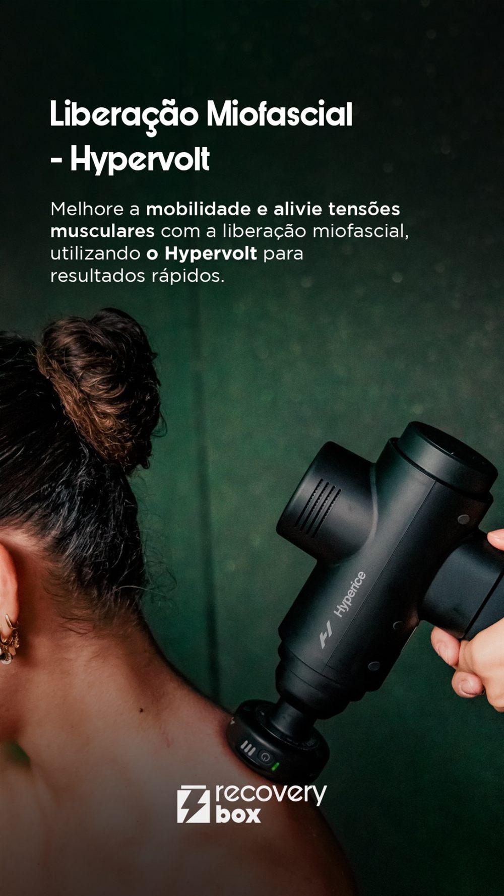 Liberação miofascial com Hypervolt para mobilidade e alívio de tensões